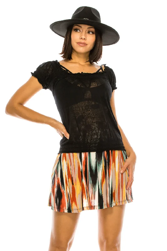 SANTA FE MINI SKIRT linen skirt light