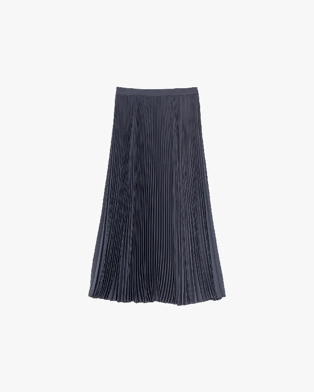 Satin Pleats Skirt Long corduroy skirt cozy