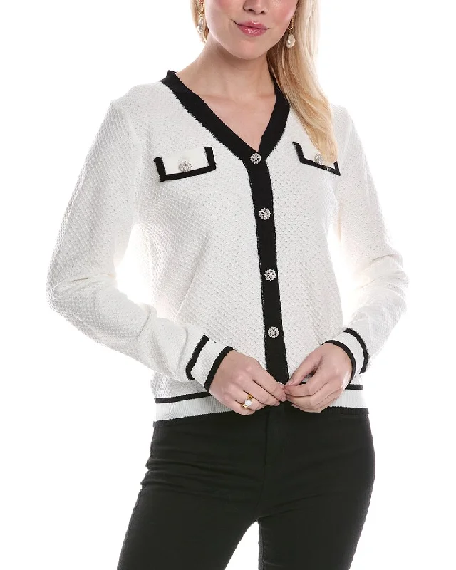 Anna Kay Muse Cashmere-Blend Cardigan Open Front Closed Front Wrap Front