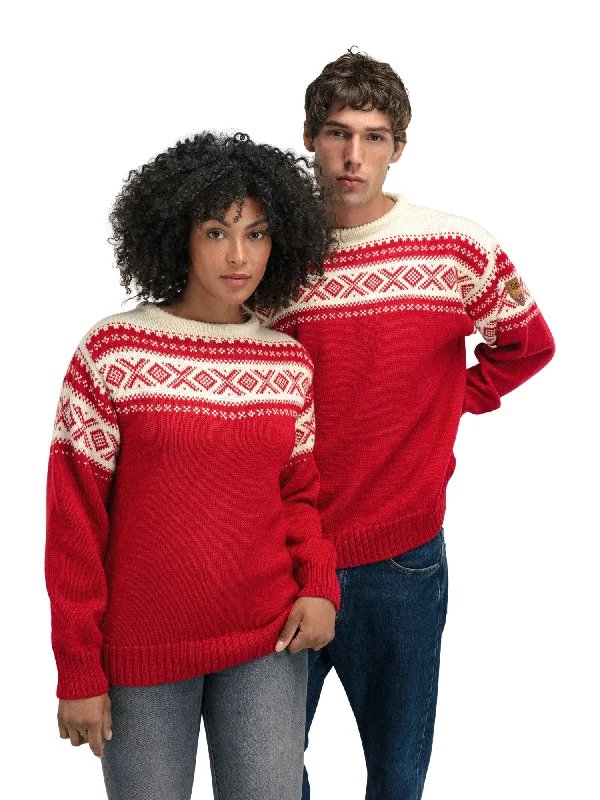 Dale of Norway - Cortina 1956 Unisex Sweater - Raspberry Welt Pockets Slit Pockets Flap Pockets