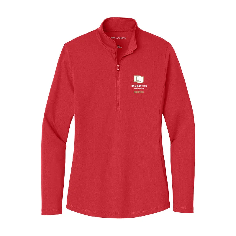 DU - NCAA Women's Gymnastics : Mila Brusch - Women's Lightweight Quarter Zip Jacket Toggled Jacket Drawstring Jacket Belted Jacket DU - NCAA Women's Gymnastics : Mila Brusch - Women's Lightweight Quarter Zip Jacket Toggled Jacket Drawstring Jacket Belted Jacket