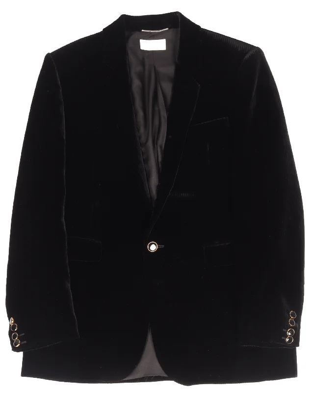 Single-Button Velvet Blazer Women's Classic Blazer