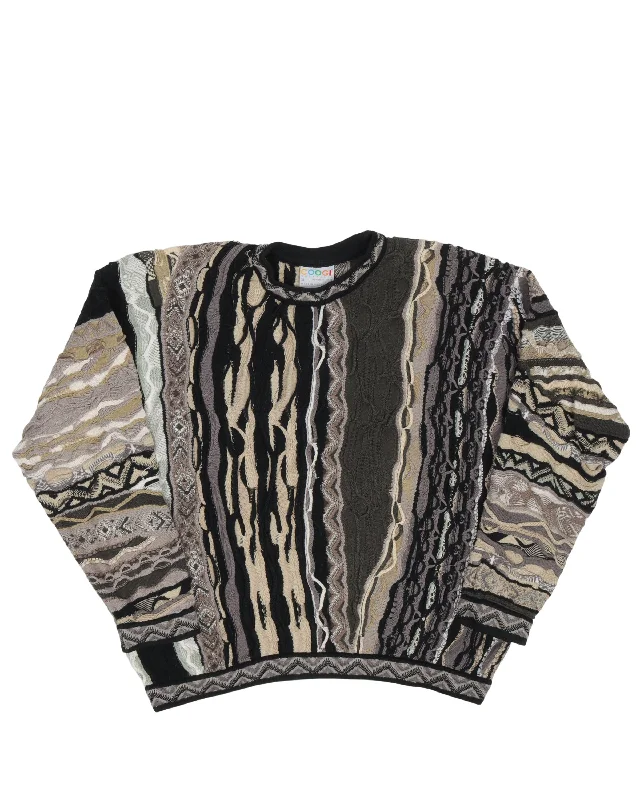 Coogi Sweater Striped Floral Plaid