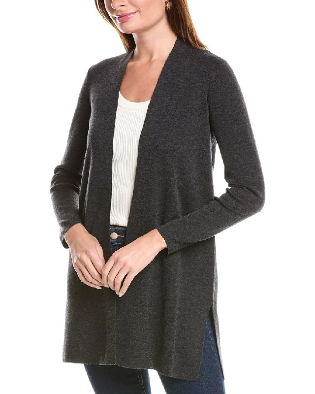 Eileen Fisher Long Wool Cardigan Cable Knit Ribbed Knit Lace Knit