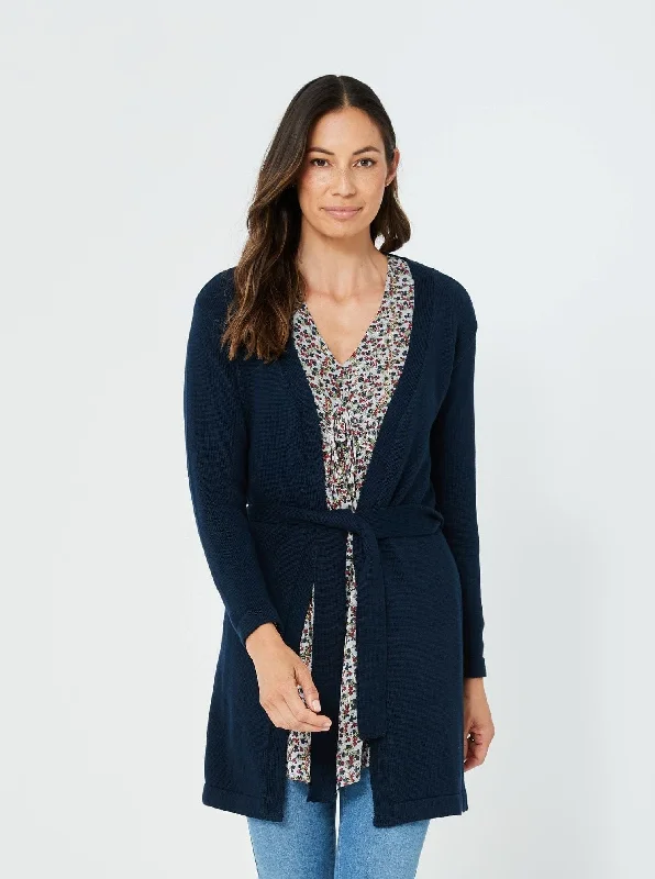 Woman Black Winter Casual Fashion Cardigan Piper Cardigan | Navy Layered Multi-layer Single Layer