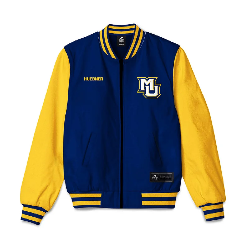 Marquette - NCAA Women's Track & Field : Kaitlyn Huebner - Bomber Jacket Print Jacket Jacquard Jacket Embroidered Jacket