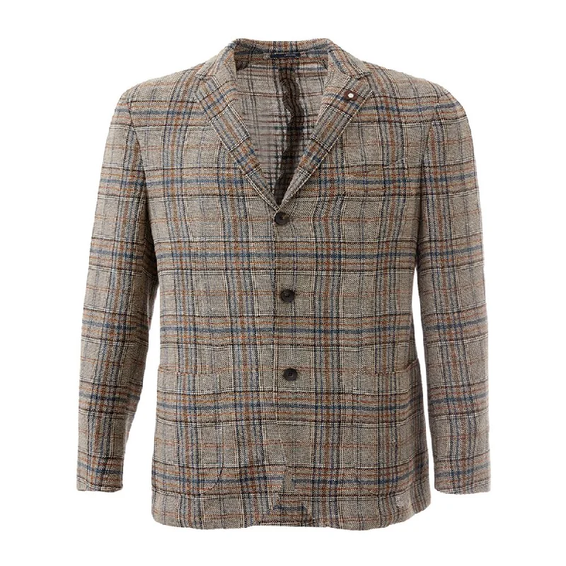 Lardini Elegant Multicolor Linen Jacket Striped Jacket Polka Dot Jacket Floral Jacket