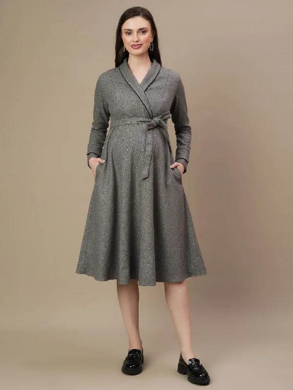 Woolen Maternity Blazer Dress Women's Vintage Jacket