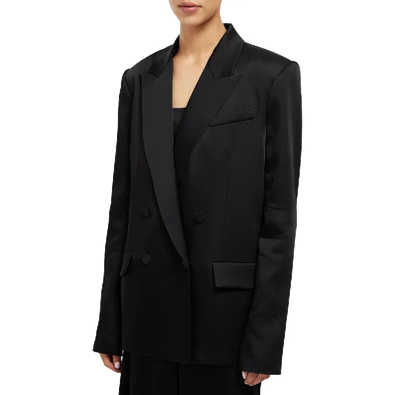 Norah Womens Shoulder Pads Acetate Double-Breasted Blazer Women's Premium Blazer