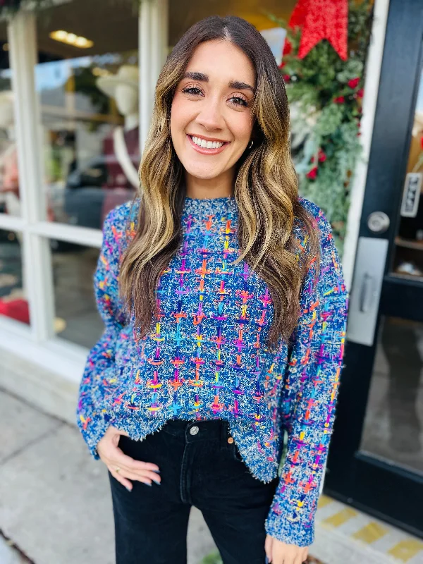 Mallard Holiday Sweater- Blue Layered Multi-layer Single Layer