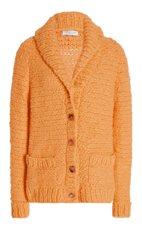 Moses Knit Cardigan in Fluorescent Orange Welfat Cashmere Stylish Fashionable Trendy Moses Knit Cardigan in Fluorescent Orange Welfat Cashmere Stylish Fashionable Trendy