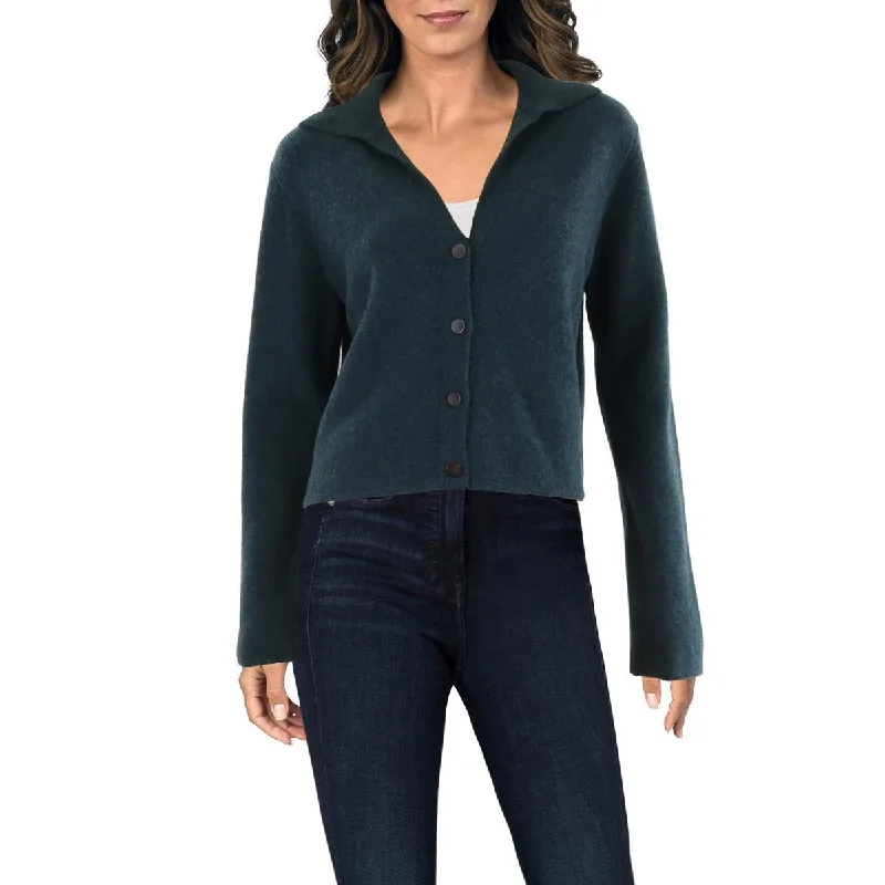 Womens Cashmere Button-Down Cardigan Sweater Elegant Classic Vintage