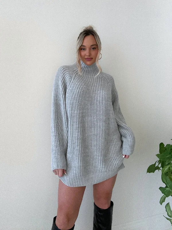 Center of Attention Sweater Dress // GREY Mesh Fabric Canvas Fabric Denim Fabric