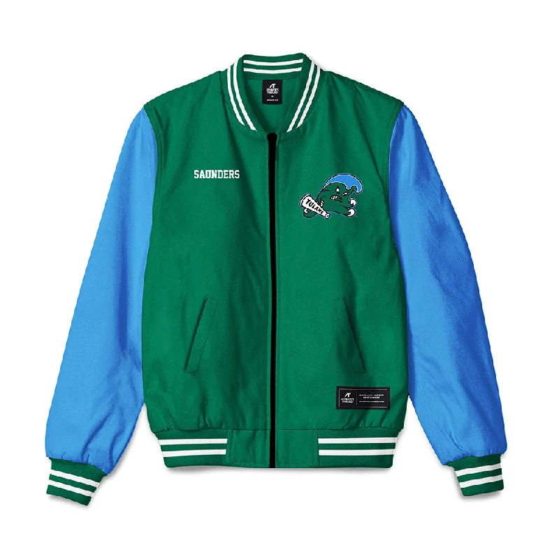 Tulane - NCAA Women's Track & Field : Ali Saunders - Bomber Jacket Lace Jacket Ribbed Jacket Sequined Jacket