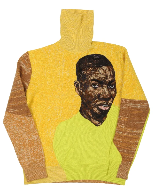 Amoako Boafo Embroidered Sweater Boxy Sweater Fitted Sweater A-Line
