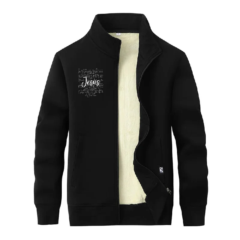 I Speak The Name Of Jesus Stand Collar Zip Fleece Sherpa Cardigan Crew Neck V-Neck Turtle Neck