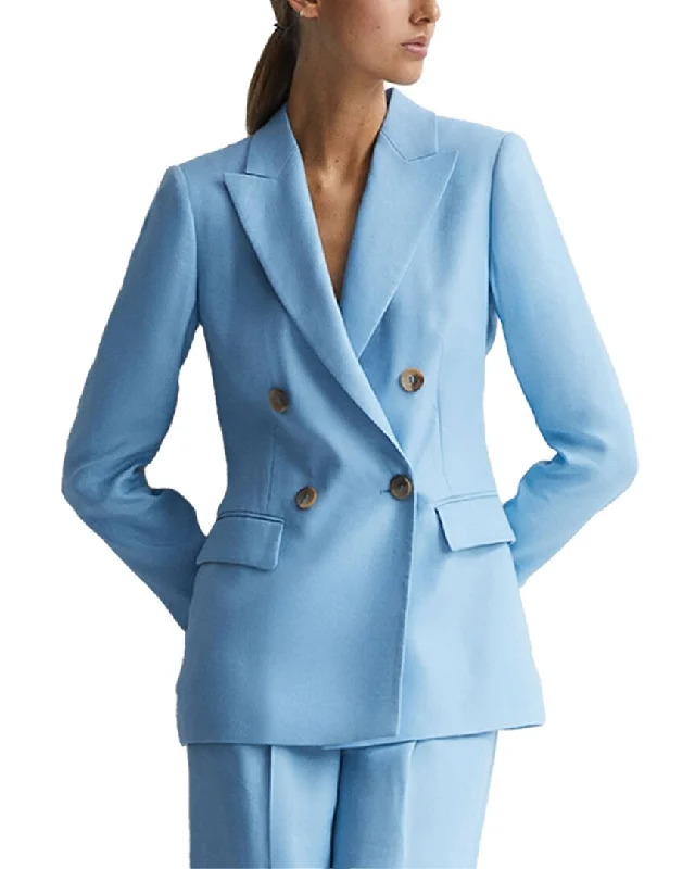 Reiss Hollie Linen-Blend Blazer High-End Women's Suit