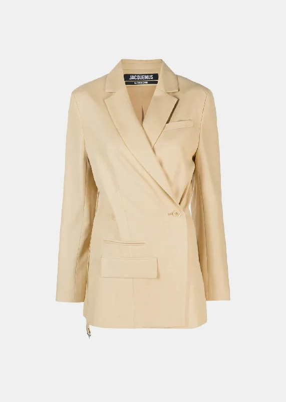 Beige La Veste Tibau Blazer Women's Trendy Jacket