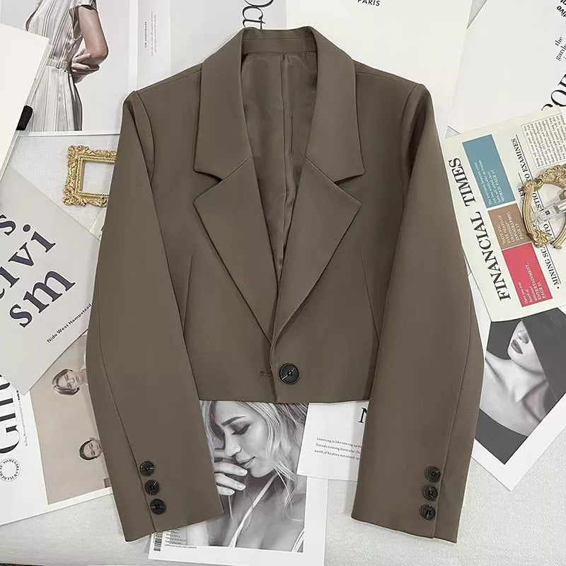 Long Sleeve Button Up Suit Jacket Woman Elegant All Match Office Blazer Female Women's Party Jacket Long Sleeve Button Up Suit Jacket Woman Elegant All Match Office Blazer Female Women's Party Jacket