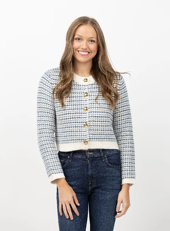 Cinq a Sept Romina Cardigan in Ivory Multi Front Pockets Side Pockets Patch Pockets