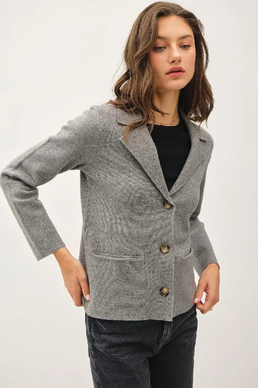 NOTCH COLLAR CARDIGAN Cardigan Knitwear Sweater