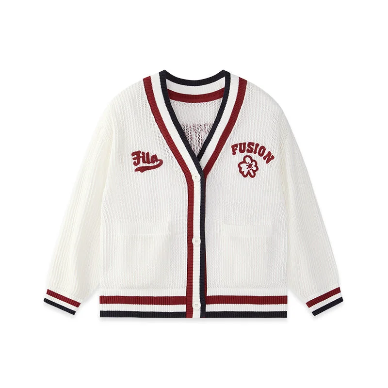 FUSION INLINE CULTURE 2 CAMPUS RHAPSODY Women Cardigan (White) Collared Crew Neck Turtle Neck FUSION INLINE CULTURE 2 CAMPUS RHAPSODY Women Cardigan (White) Collared Crew Neck Turtle Neck