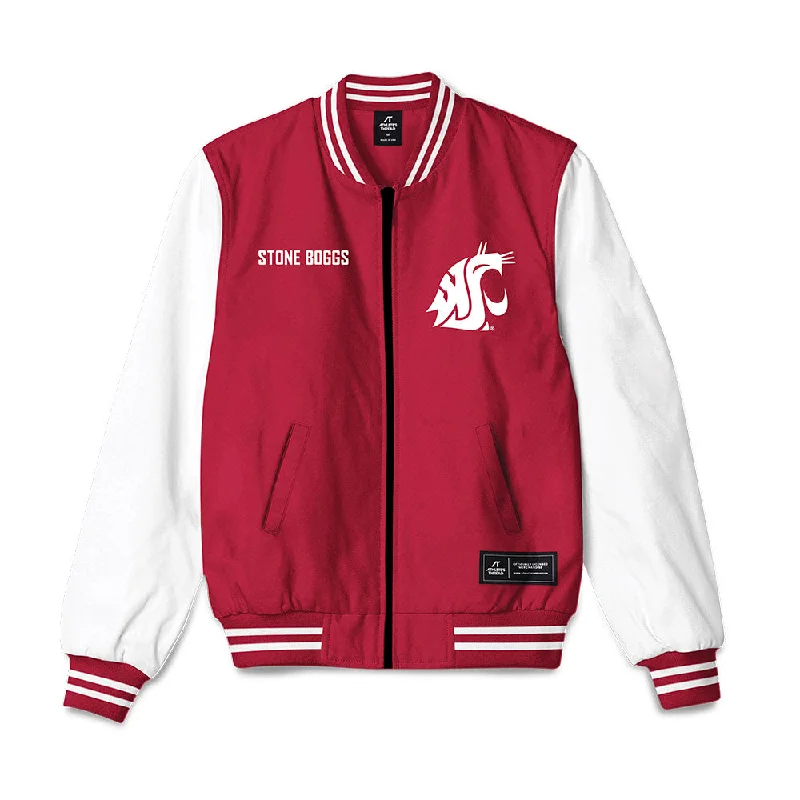 WSU - NCAA Women's Track & Field : Alaina Stone Boggs - Bomber Jacket V-Neck Jacket Boat Neck Jacket Square Neck Jacket