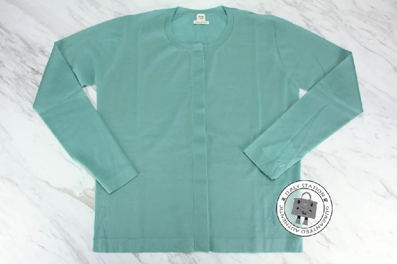 Hermes 002701D3 Short Long Sleeved Vert D Eau Clair / L0 Cashmere 36 Cardigan Elegant Classic Vintage Hermes 002701D3 Short Long Sleeved Vert D Eau Clair / L0 Cashmere 36 Cardigan Elegant Classic Vintage