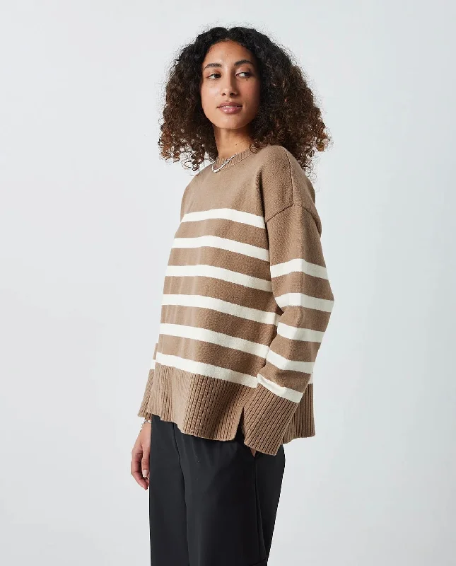 Sicca Jumper - Pine Bark Turtle Neck Boat Neck Asymmetrical Neck