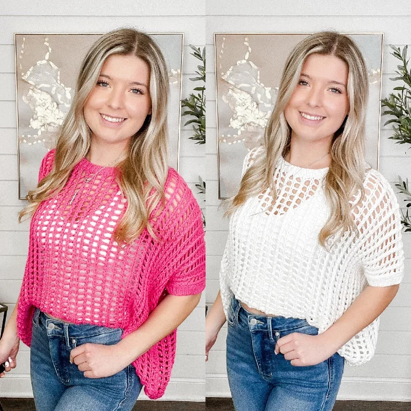 In My Email Cotton Short Sleeve Avery Mae Sweater Top - 2 colors! Lace Blend Ribbed Blend Corduroy Blend