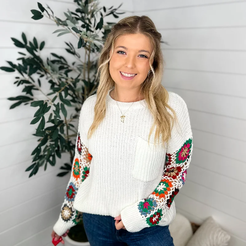 For the Eras Knit Long Sleeve Ivory Avery Mae Sweater Top Layered Multi-layer Single Layer For the Eras Knit Long Sleeve Ivory Avery Mae Sweater Top Layered Multi-layer Single Layer
