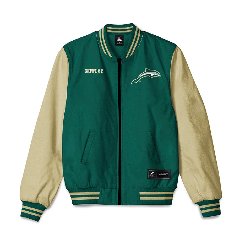 Jacksonville - NCAA Women's Rowing : Kennedy Rowley - Bomber Jacket Zippered Front Buttoned Front Snap Front