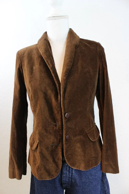 Vintage Brown Blazer (S) Women's Leather Blazer