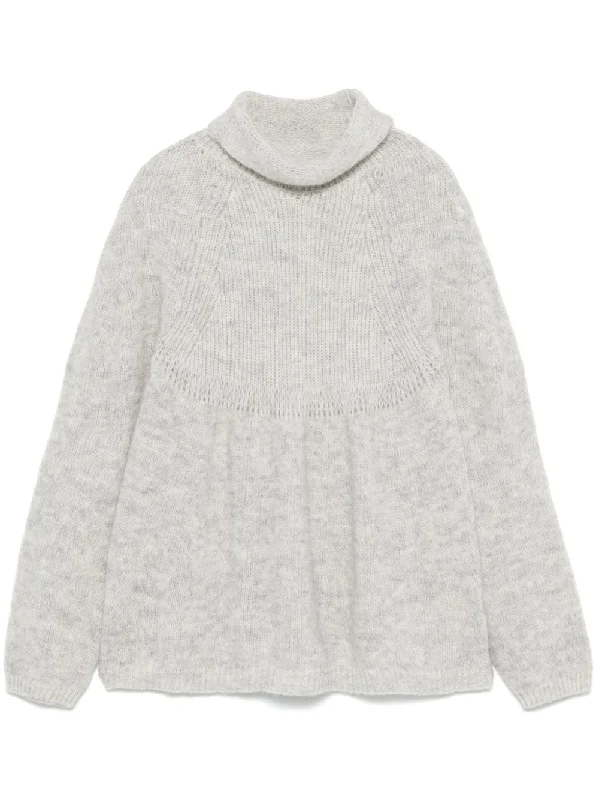 TRANSIT MÉLANGE-EFFECT SWEATER Solid Color Striped Floral Print