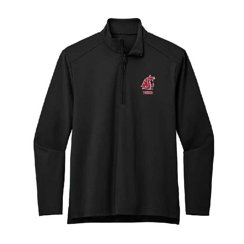 WSU - NCAA Women's Rowing : Sara Torres - Premium Quarter Zip Jacket Boat Neck Shawl Collar Notched Collar