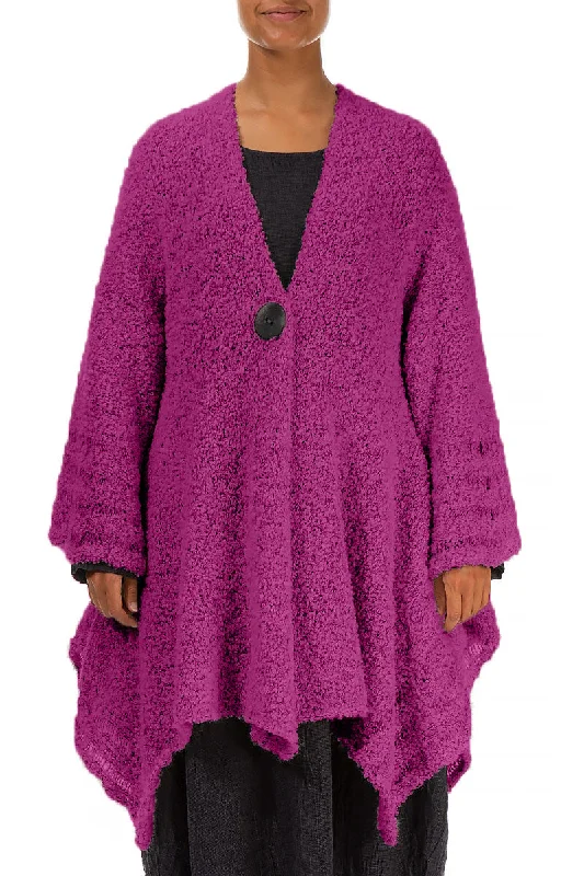 Flared Royal Fuchsia Alpaca Wool Cardigan Faux Fur Fabric Real Fur Fabric Shearling Fabric Flared Royal Fuchsia Alpaca Wool Cardigan Faux Fur Fabric Real Fur Fabric Shearling Fabric