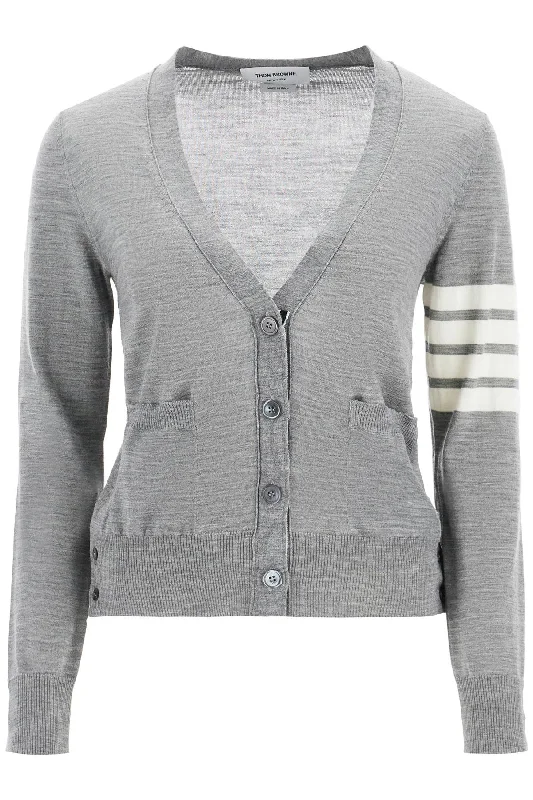 4-bar merino wool cardigan FKC334A Y1014 LT GREY Spandex Rayon Corduroy