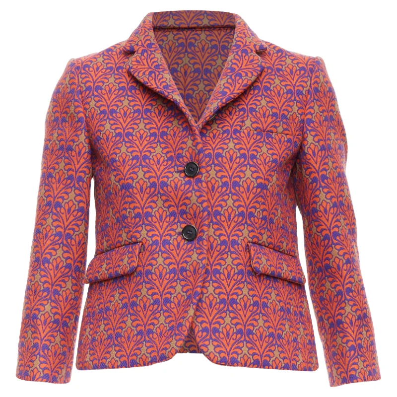 Miu Miu virgin wool blend floral brocade crop blazer Women's Fashion Blazer