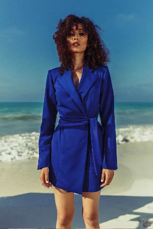 Néro Blue Blazer Dress Plus Size Women's Coat