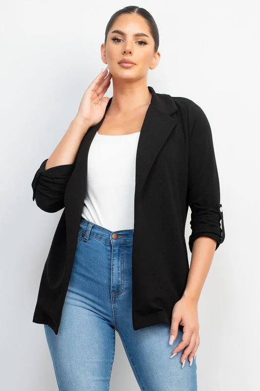 Late Nights Black Chic Notched Collar Blazer Women's Boutique Suit