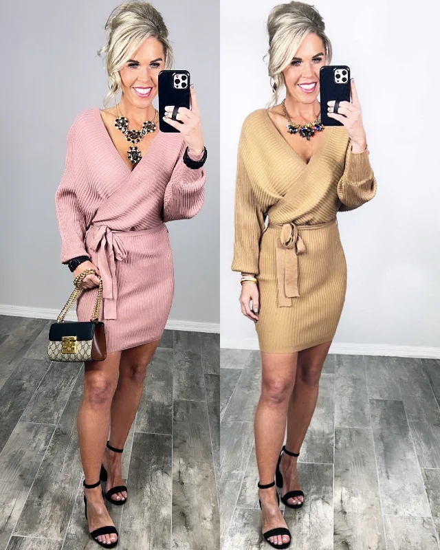 Want Your Digits Sweater Dress - Multiple Colors Embroidered Appliqued Beaded