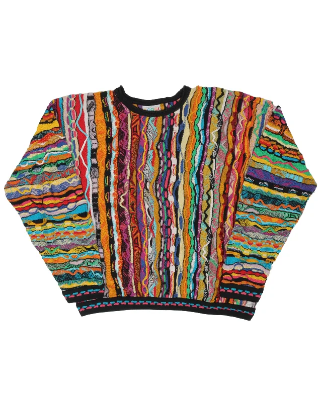 Coogi Multicolor Sweater Hooded Caped Shawl Collar