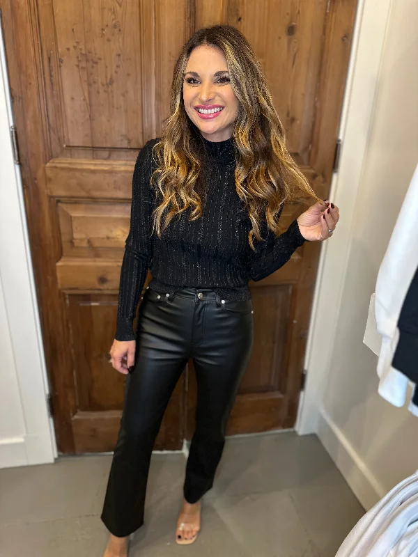 Pamela Sweater- Black Mesh Sweater Canvas Denim