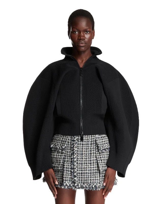 Cardigan Con Maniche A Palloncino Real Fur Shearling Chenille