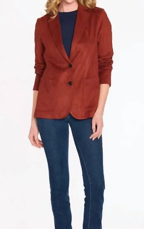 Blazer In Terracotta Women's Boutique Jacket