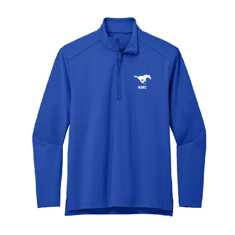 SMU - NCAA Women's Rowing : Julia Ward - Premium Quarter Zip Jacket Boat Neck Shawl Collar Notched Collar SMU - NCAA Women's Rowing : Julia Ward - Premium Quarter Zip Jacket Boat Neck Shawl Collar Notched Collar
