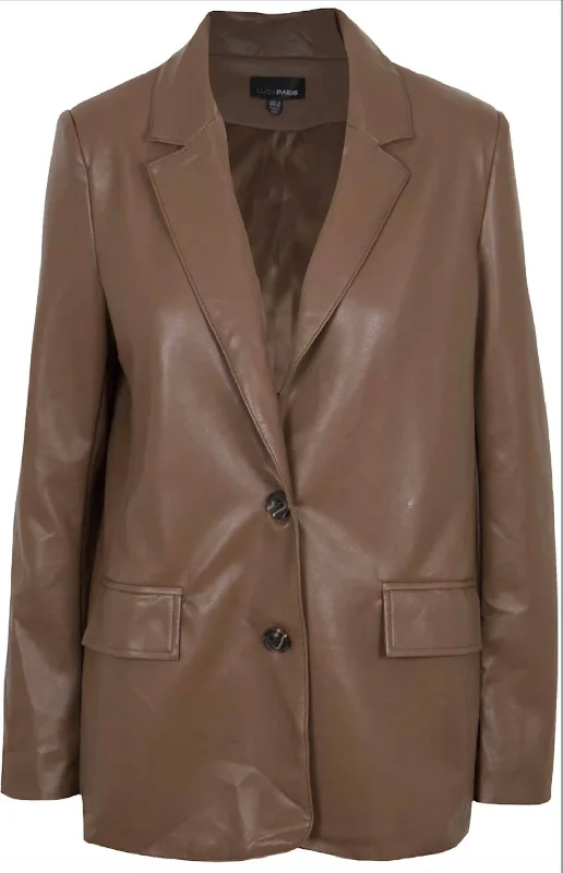 Adler Faux Blazer In Brown Women's Classic Blazer