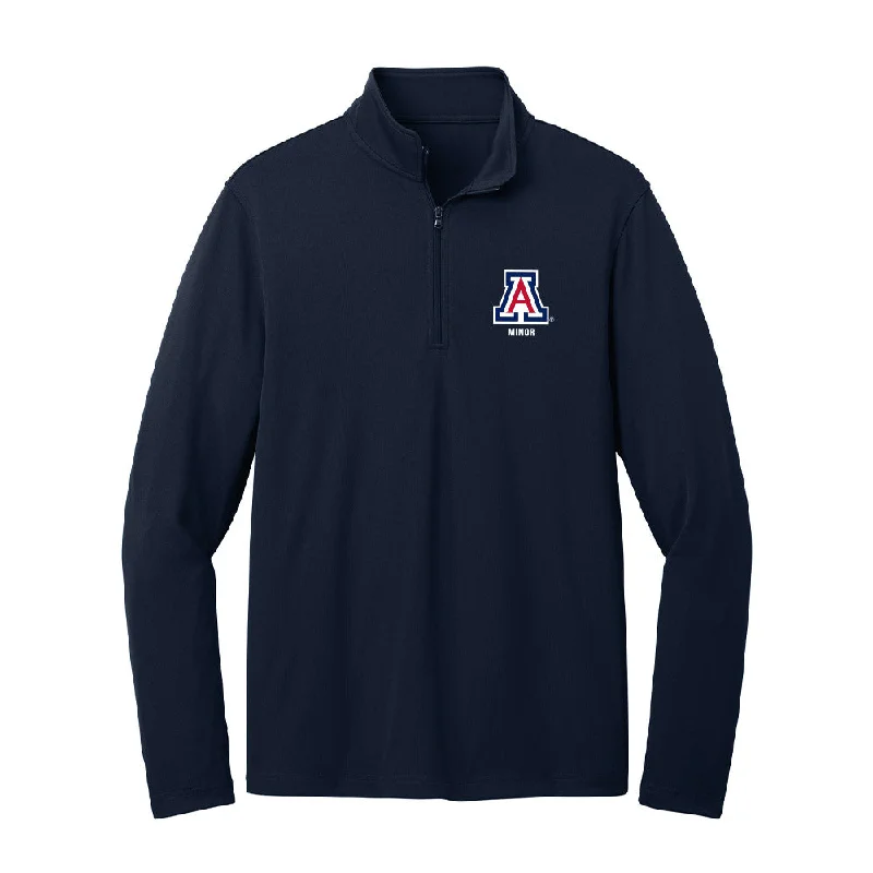 Arizona - NCAA Women's Track & Field : Dakota Minor - Lightweight Quarter Zip Jacket Notch Collar Peter Pan Collar Cowl Neck