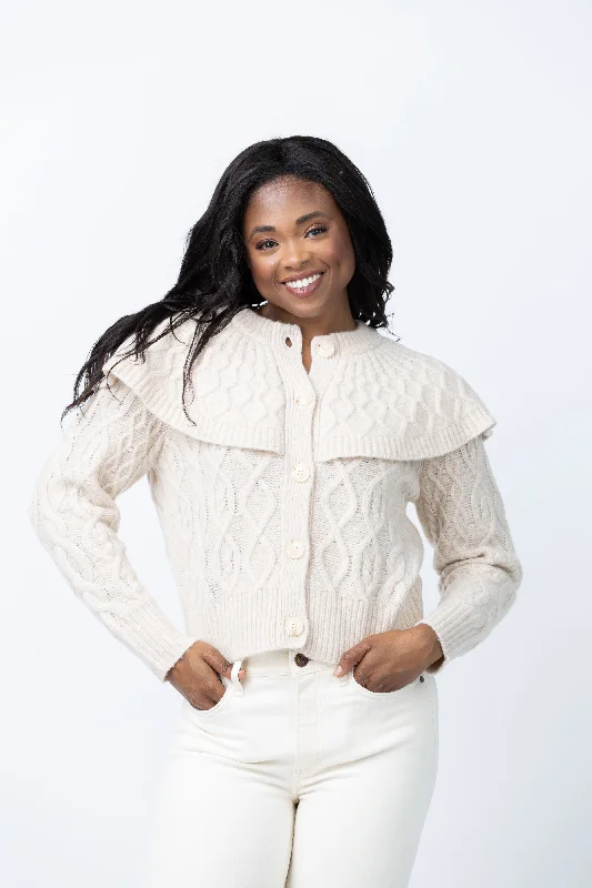 DH New York Domino Cardigan in Oat Rayon Fabric Velvet Fabric Corduroy Fabric
