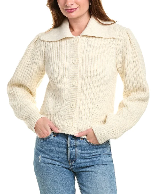 Joie Flora Wool & Alpaca-Blend Cardigan Polka Dot Checkered Tartan